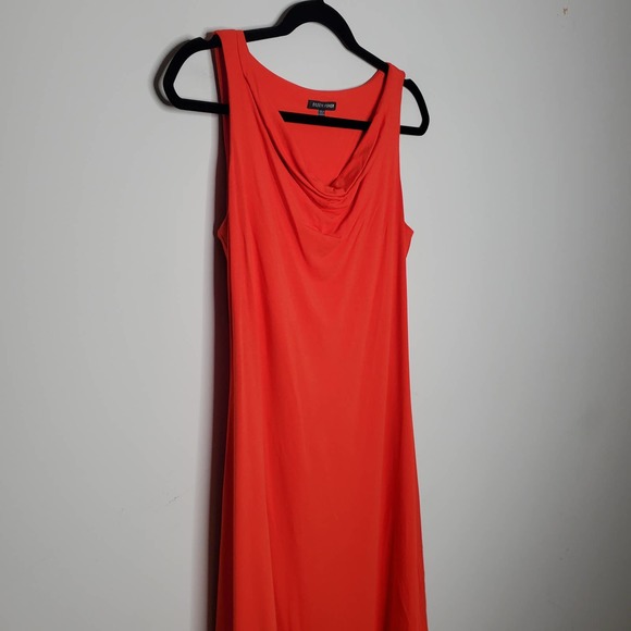 EILEEN FISHER Red Cowl Neck Sleeveless Dress Sz XS - Picture 2 of 6